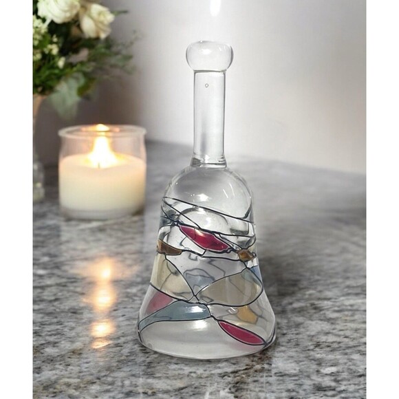 Vintage PartyLite Mosaic Calypso Bell Stained Glass Candle Snuffer - Picture 1 of 9